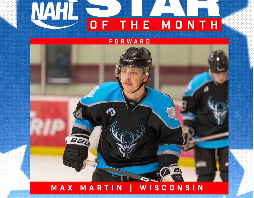 Max Martin Named Bauer Hockey NAHL Forward of the Month