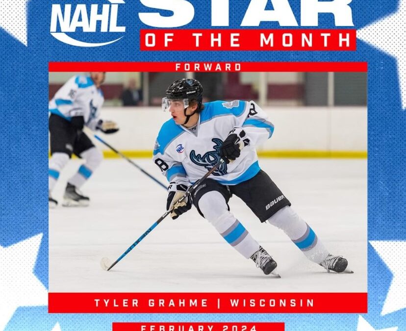 Tyler Grahme Named Bauer Hockey NAHL Forward of the Month